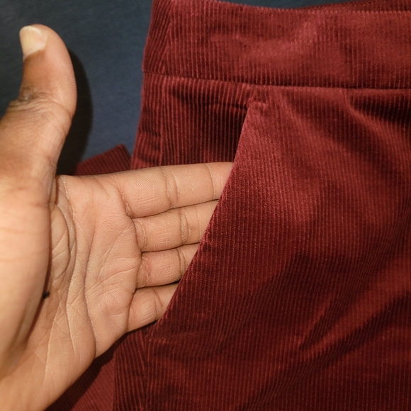 Joie Marcena Cropped Corduroy Pants in blackberry. - Picture 6 of 10